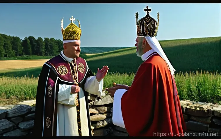 폴란드 중세 시대 - **Prompt 1: The Christianization of Poland under Mieszko I**
    "A majestic, historically accurate ...